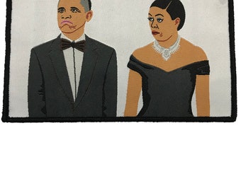 Barack and Michelle Obama Inspired Custom Woven Patch Hip Hop President Obamas Cool Patch The White House Mens Accessories Womens Pin Dope
