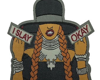 Beyonce I Slay Custom Woven Patch Jay-Z Beyhive Run The World Clothing Accesories Mens Womens Pin MTV Culture Classic Music Cool Hip Hop R&B