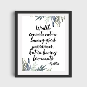 Epictetus Wealth Quote Printable Art DIGITAL DOWNLOAD