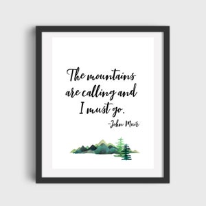 John Muir Quote Wilderness Art DIGITAL DOWNLOAD