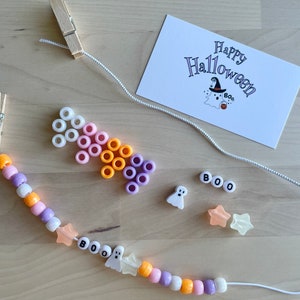 Personalized Boo gift, Individually Wrapped DIY Halloween Bracelet, Halloween crafts, Boo Basket, Boo Kit, Pastel Halloween