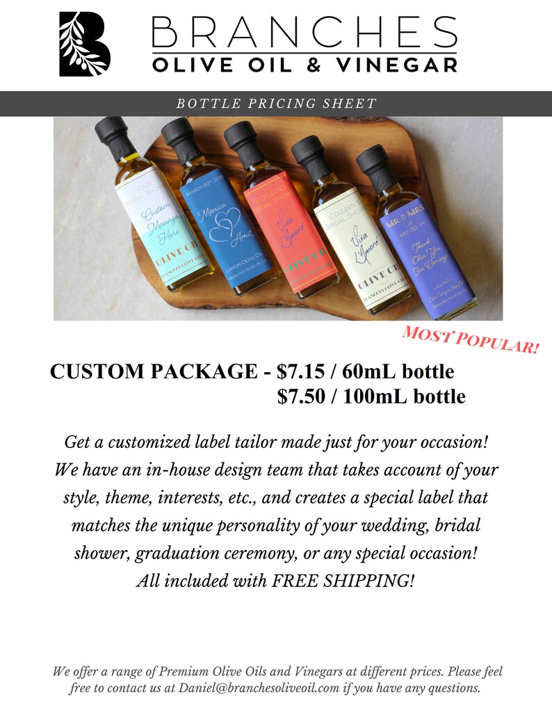 Personalized Mini Olive Oil Wedding Favors 60ml 100ml All Etsy