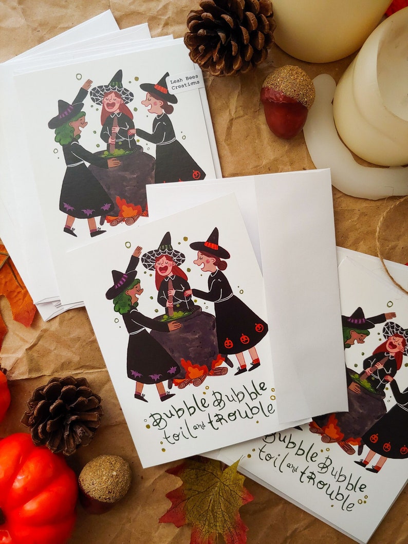 Bubble Bubble Toil and Trouble Greeting Card Etsy