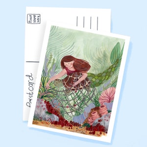 Mermaids helping-hand - Postcards