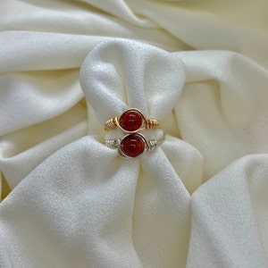 Fire Agate Crystal Ring