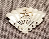 Vintage Mother of Pearl Fan Shaped Pin