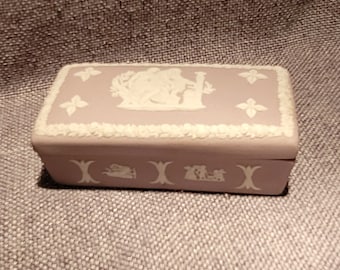 Wedgwood Lilac Jasperware Match Box- Rare Pattern