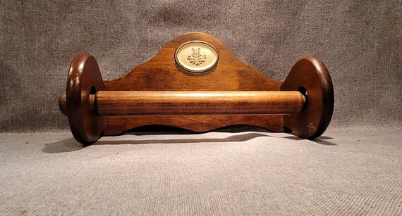 Pfaltzgraff Village Pattern Woodenware by Maleck Wall Mount Paper Towel Holder Etsy