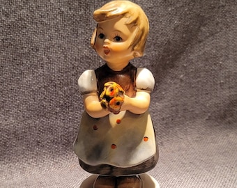 Hummel Goebel "For Mother" Girl with flowers, floral bouquet TMK4 - 5" Tall