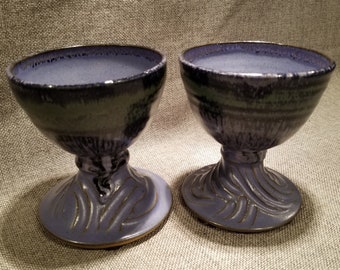 Set of 2 Vintage Pottery Goblets
