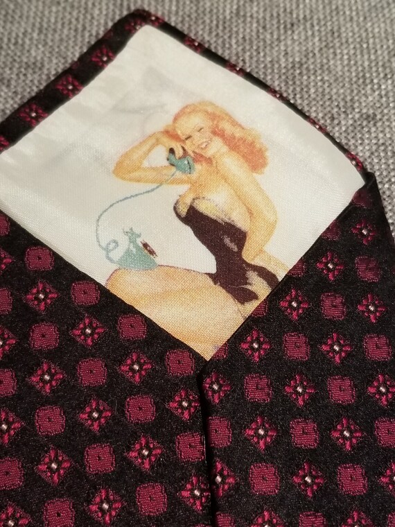 Vintage Dolce & Gabbana Black and Burgundy Silk Ti