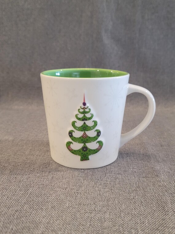Starbucks Holiday Mug: 2006 Christmas Tree & Snowflake Design