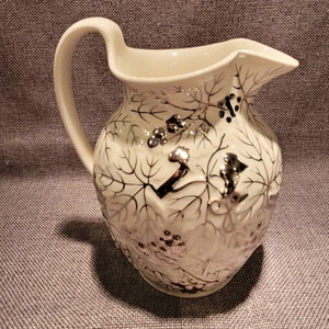 Wedgwood of Etruria & Barlaston Silver and White Pitcher - 30 Oz
