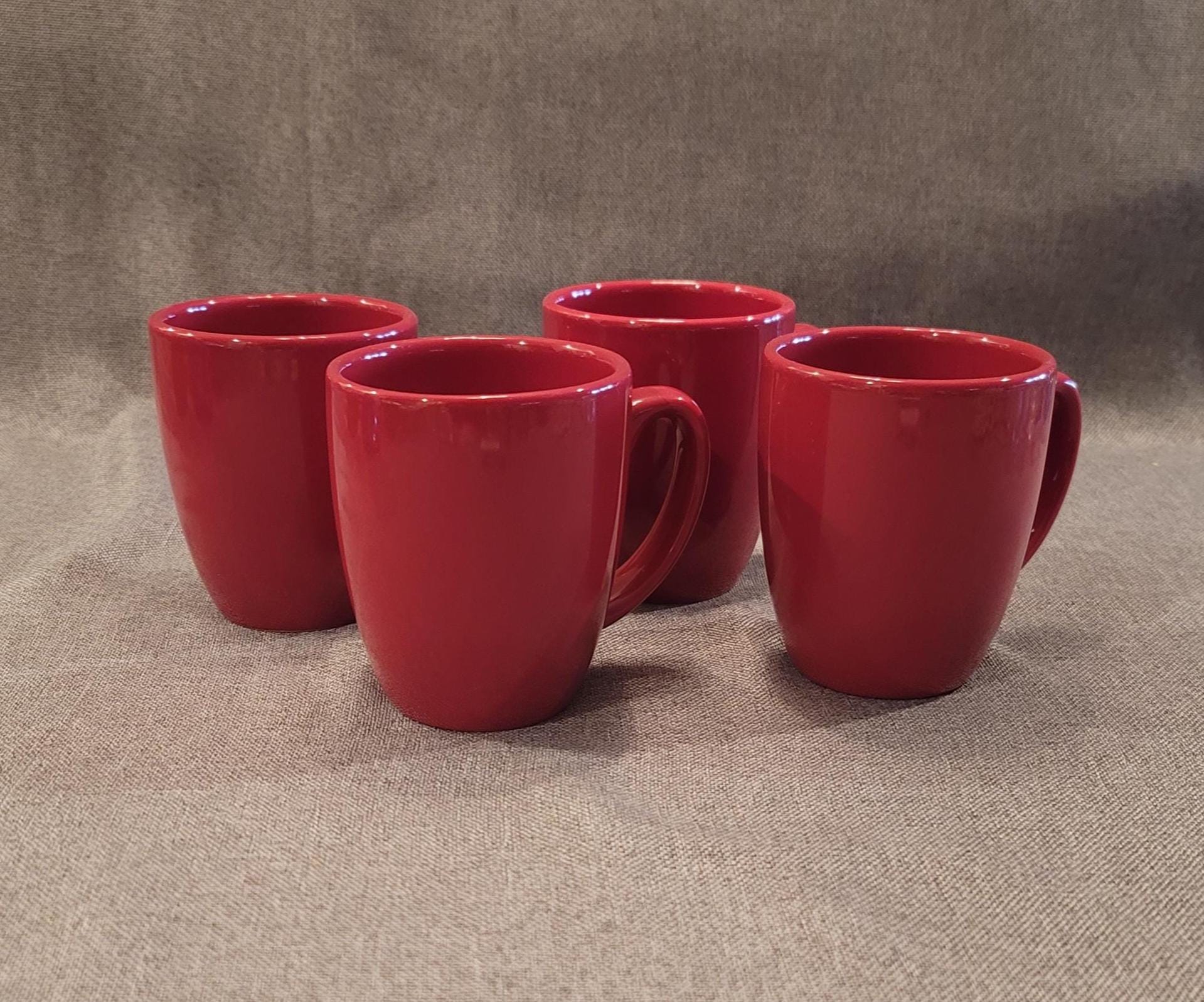 Corelle Coordinates Stoneware Red Mugs - Set of 4 - Etsy Canada