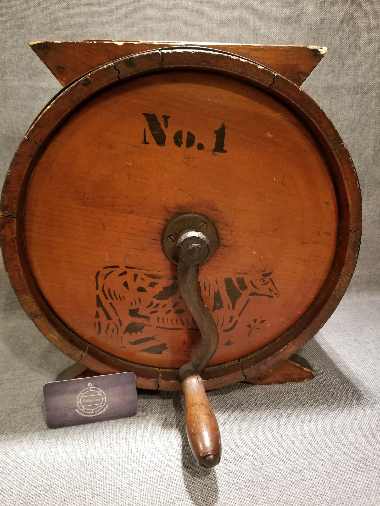 Antique Wood Barrel Butter Churn Joseph Breck & Son Boston Etsy