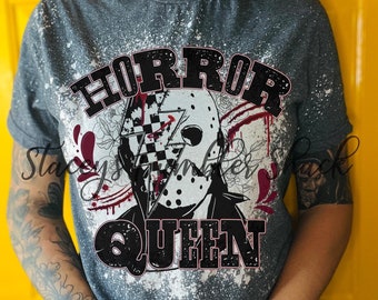 Horror bleached shirt, horror movies, horror queen shirt