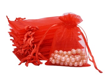100 PCs organza bags highly durable materials, Organza Jewelry Pouches Wedding Party Christmas Favor Gift Bags