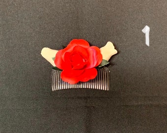 Handmade Wood Rose hair comb. Accessorize your hair with Wooden Roses