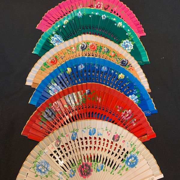 Handmade and handpainted Fans w/ Holes