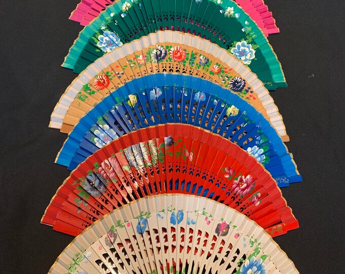 Tweed Handmade Handheld Spanish Fan Etsy