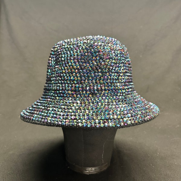 Gold Rhinestone Bucket Hat Etsy