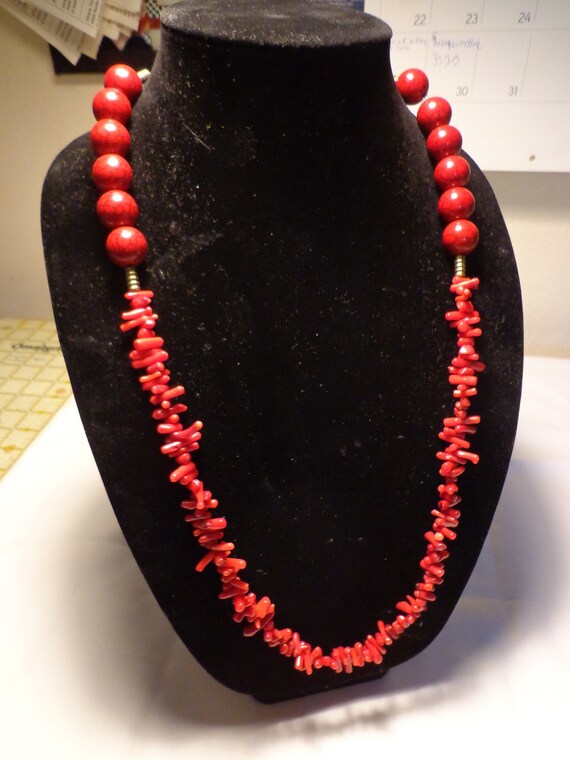 Large red hotsell bead necklace