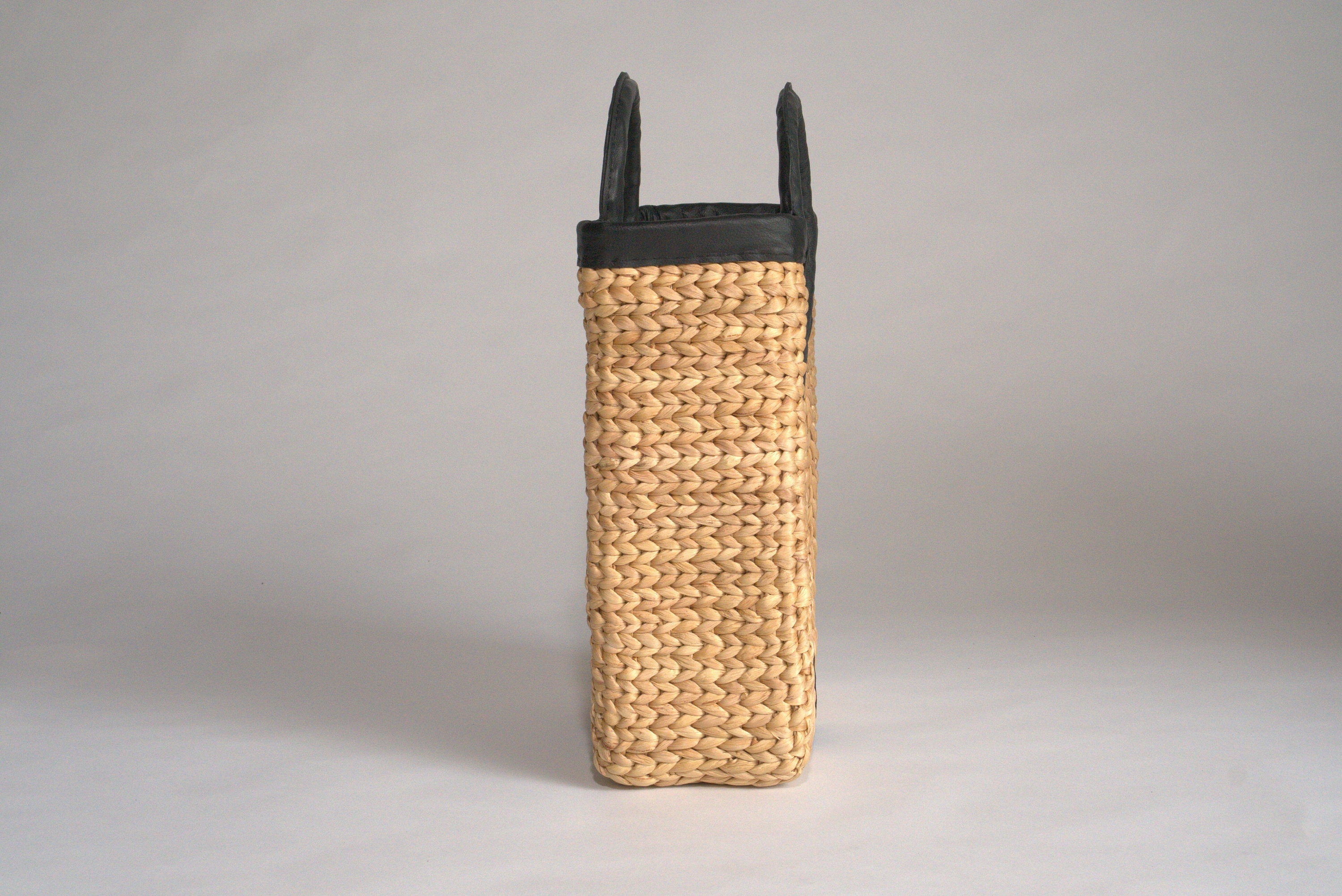 The Woven Shopper - Handmade Woven Water Hyacinth Top Handle Bag With ...