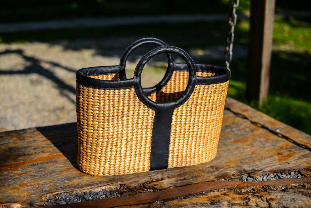 The Woven Getaway - Handmade Large Woven Water Hyacinth Bag With ...