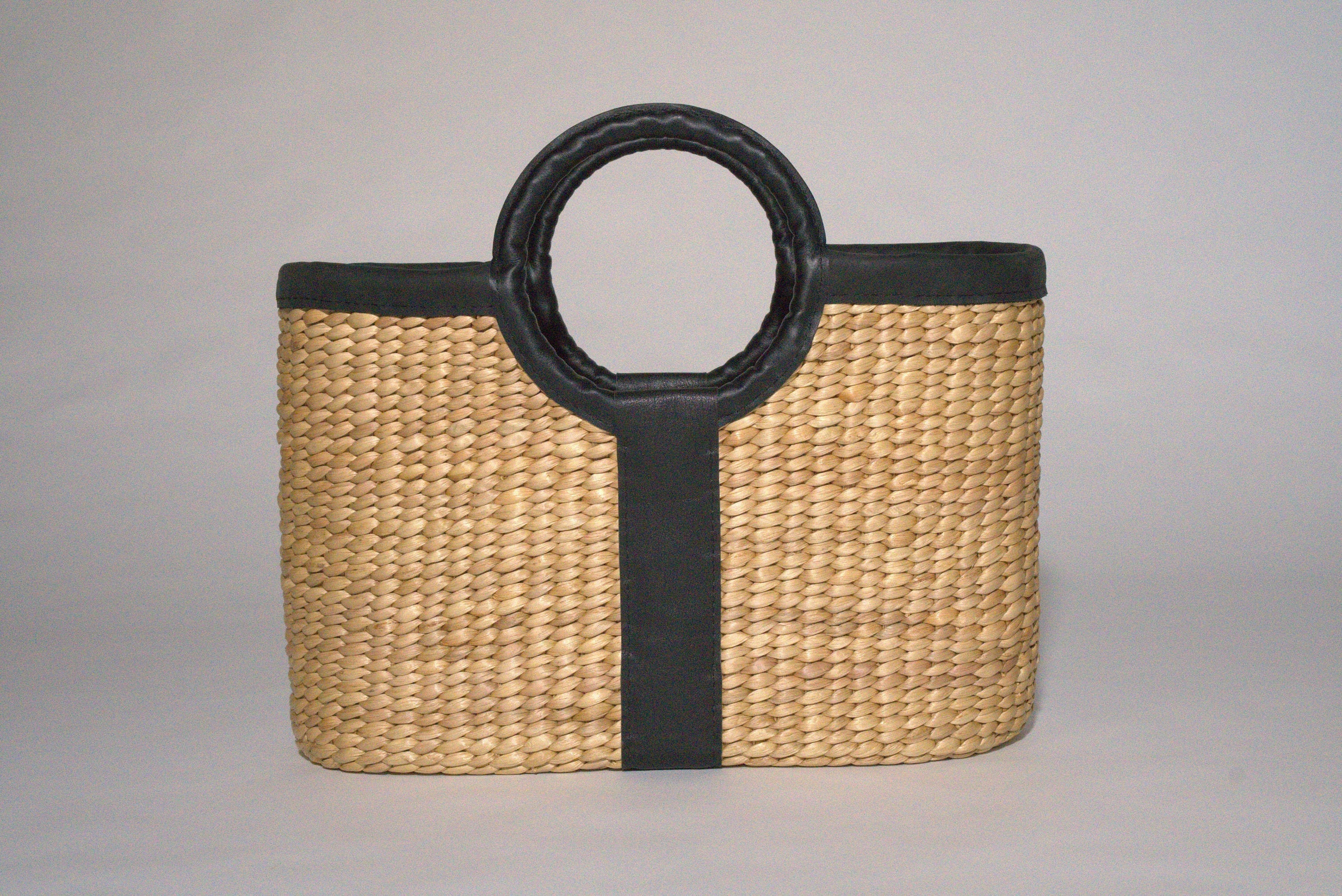 The Woven Getaway - Handmade Large Woven Water Hyacinth Bag With ...
