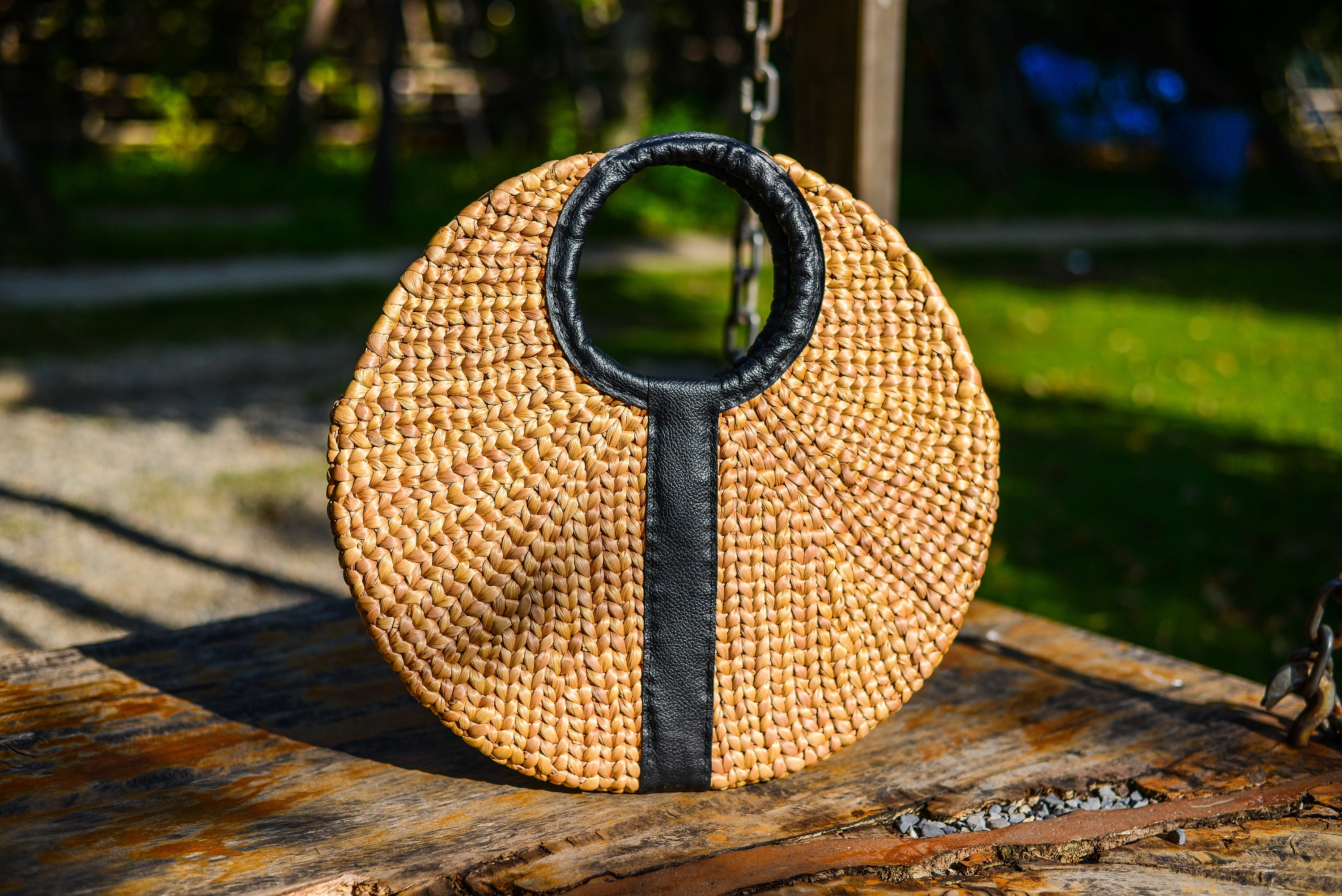 The Woven Moon Bag Handmade Woven Water Hyacinth Market/work/evening ...