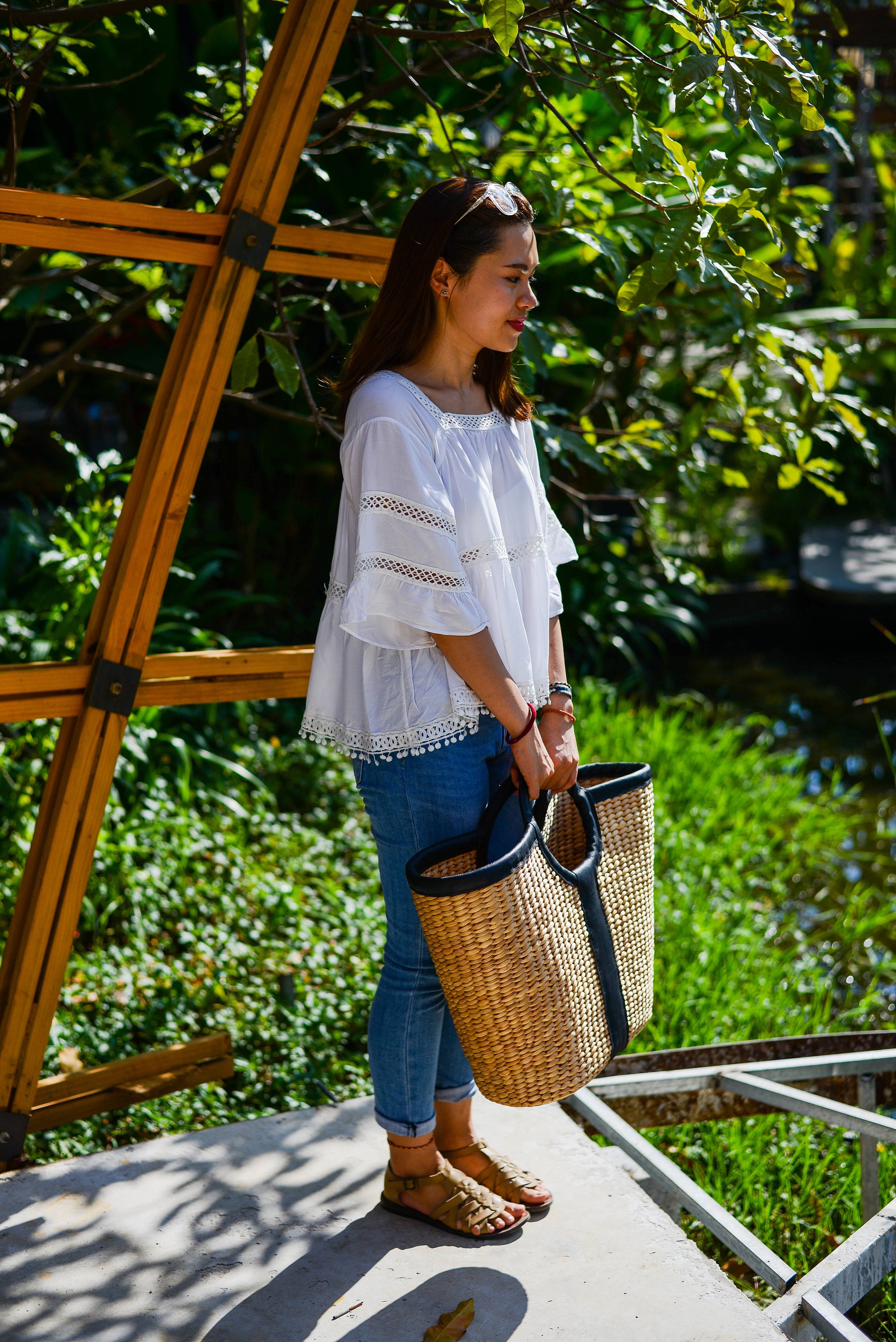 The Woven Maxi Bag - Handmade Woven Water Hyacinth Large Basket/top ...