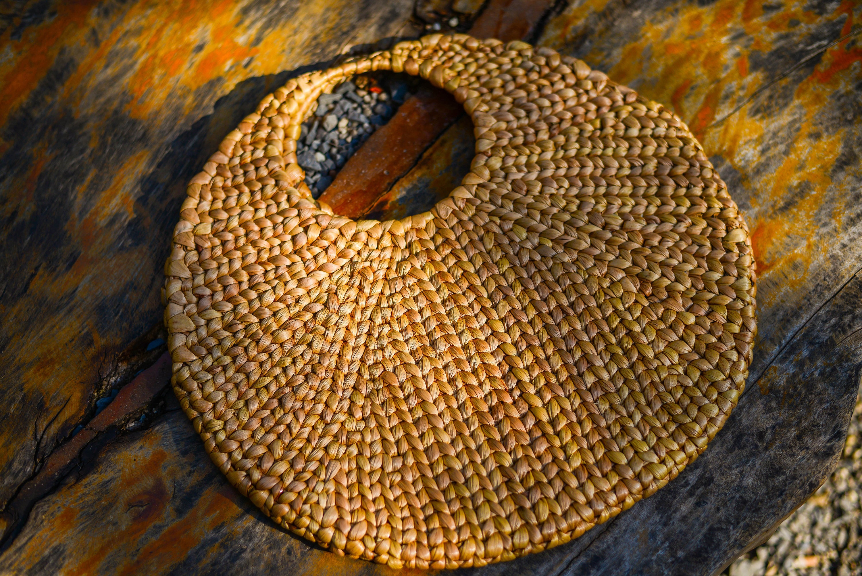 The Woven Moon Bag Handmade Woven Water Hyacinth Market/work/evening ...