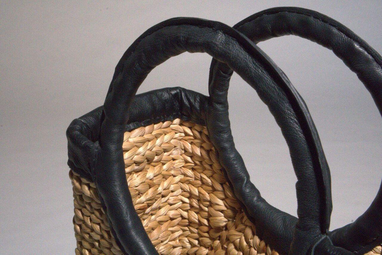 The Woven Shopper - Handmade Woven Water Hyacinth Top Handle Bag With ...