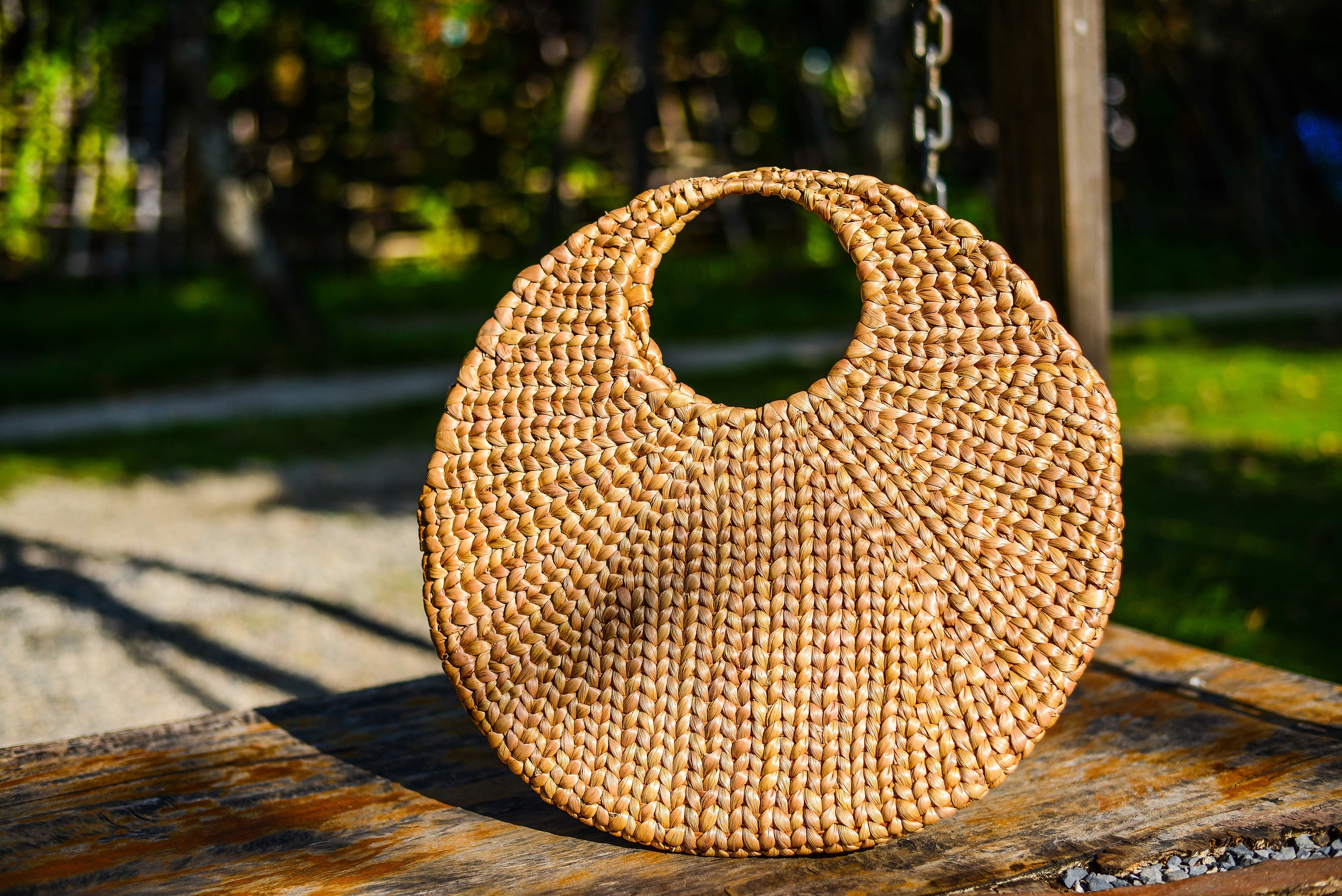 The Woven Moon Bag Handmade Woven Water Hyacinth Market/work/evening ...