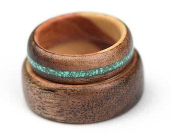 Anillo de madera nogal y lila