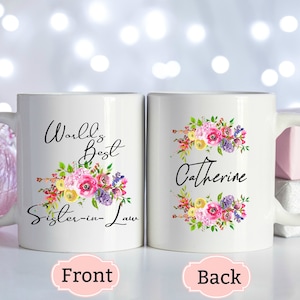 Custom Sister In Law Gift, World&#39;s Best Sister In Law Mug, Sister Mug, Sister In Law Wedding Gift, Cute Coffee Mug