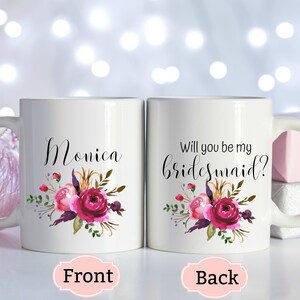 Taza de dama de honor personalizada, taza de la tribu de la novia, propuesta de dama de honor, propuesta de dama de honor personalizada, ¿serás mi dama de honor, taza del escuadrón de la novia