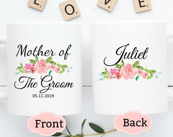 Custom Mother of The Groom Mug, Mother of The Bride Gift, Wedding Mug, Mother in Law Gift, Mother Bride Floral Coffee Mug, Mug for Mom