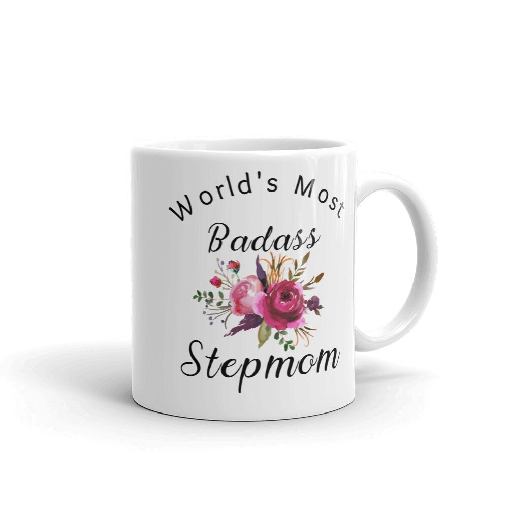 Cute "I Smile Because You're My Stepmom" Coffee Mug – Perfect Bonus Mom Gift For Mother's Day, Birthday & Christmas