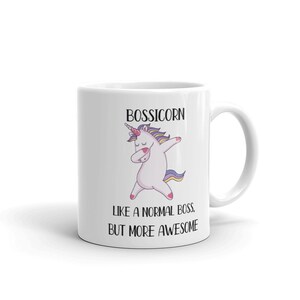 Custom Funny Boss Gift, Bossicorn Mug Like A Normal Boss But More Awesome Funny Mug Cup, Thank you Mugs image 5