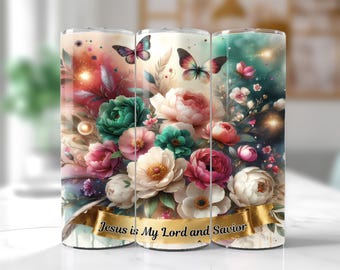 Christian Tumbler Wrap PNG, Faith Sublimation Design, Jesus Is My Lord 20oz Skinny Tumbler, Bible Verse Wrap, Religious Inspirational Gift