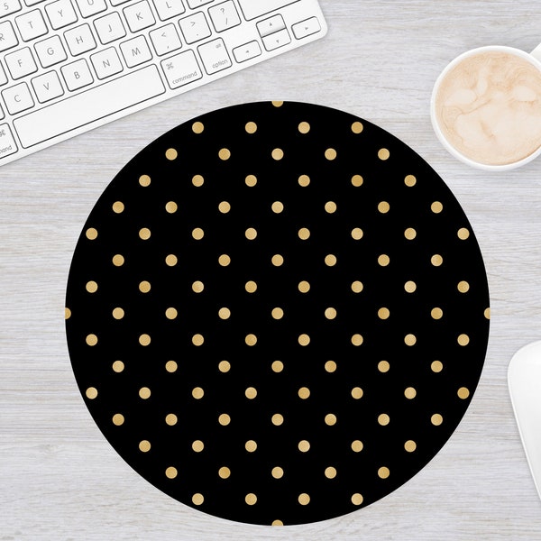 Polka Dot Mouse Pad, Circle Mousepad, Round Mouse Pad For Women, Desk Accessories, Office Decor, Gift For Coworker, Gift For Sister