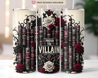 Romantasy Bücher Tumbler Wrap PNG, Dark Romance 20 Unze Skinny Sublimation Tumbler png, Gothic Fantasy Buch Tumbler PNG Design Digital Download