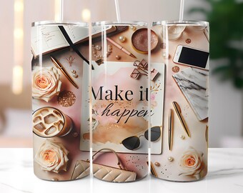Boss Babe Tumbler Wrap,Fashion Tumbler Wrap, 20 Oz Skinny Tumbler Sublimation Design, Makeup Beauty Tumbler Wrap,Luxury Tumbler Design