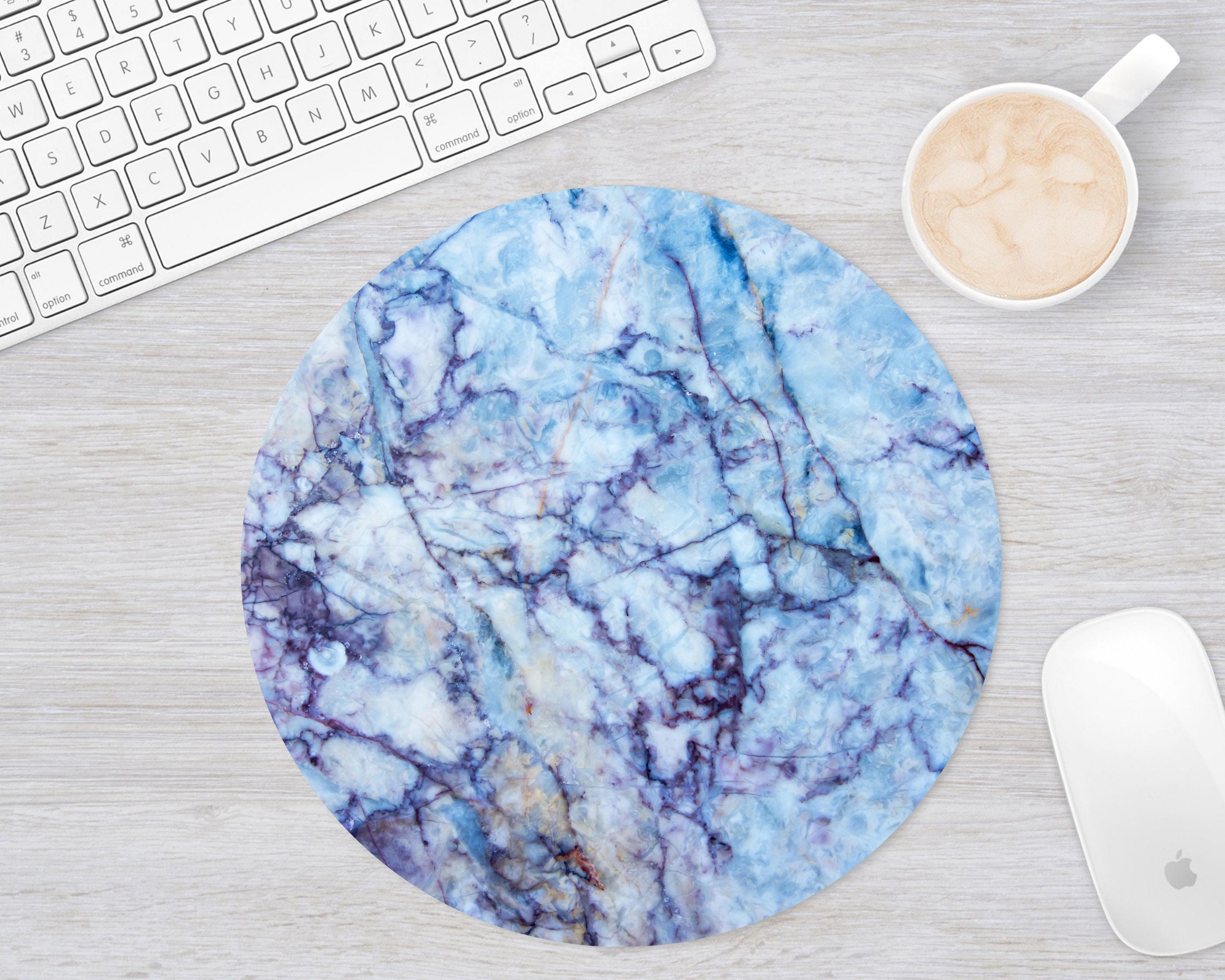 Marble Mouse Pad Circle Mousepad Round Mouse Pad for Women Etsy
