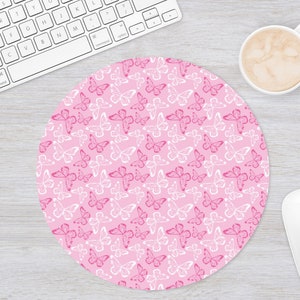 Butterfly Mouse Pad, Cute Circle Mousepad, Round Mouse Pad For Women, Desk Accessories, Office Decor, Gift For Coworker, Gift For Sister
