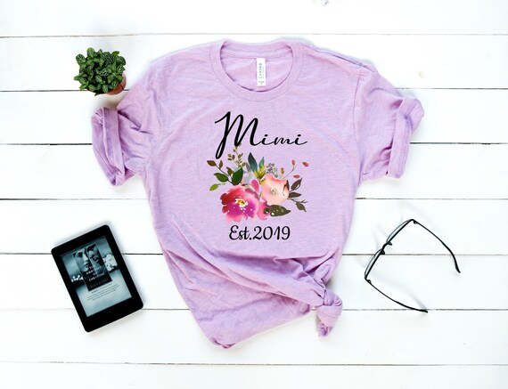 Personalized Mimi Shirt, Custom Grandma Shirt, Pregnancy Reveal Active, Tshirts with Sayings