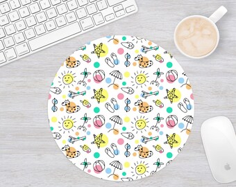 Podkładka pod mysz Cute, okrągła podkładka pod mysz, podkładka pod mysz Cartoon, okrągła podkładka pod mysz dla kobiet, akcesoria na biurko, wystrój biura, prezent dla siostry