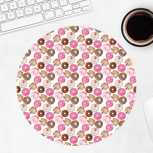 Cute Mouse Pad, Donut Mouse Pad, Dessert Circle Mousepad, Round Mouse Pad For Women, Desk Accessories, Office Decor, Gift For Sister