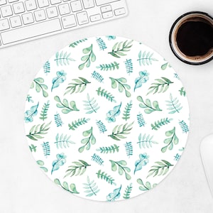 Leaf Mouse Pad, Circle Mousepad, Round Mouse Pad For Women, Desk Accessories, Office Decor, Gift For Coworker, Gift For Sister